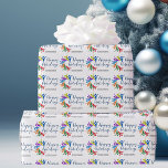 Papier Cadeau Happy Holidays Custom<br><div class="desc">Beautiful custom happy holidays wrapping paper for a modern or corporation to personalize with their company name for the human resources department employees. Customize inside the pretty rainbow arc of people with an employee name for a great,  colorful Christmas or holiday gift wrap.</div>