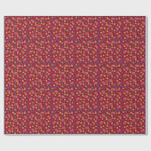 Papier Cadeau Happy Holidays Pattern Red Christmas (Plat)
