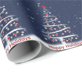 Papier Cadeau Happy Holidays Red Socks and Baseball (Coin rond)