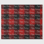 Papier Cadeau Happy Holidays Rope Text et Snowflakes Wrapping P (Plat)