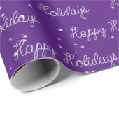 Papier Cadeau Happy Holidays Rope Texte et Snowflakes (Coin rond)