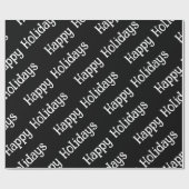 Papier Cadeau Happy Holidays Wrapping Black (Plat)