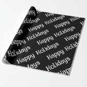 Papier Cadeau Happy Holidays Wrapping Black (Déroulé)