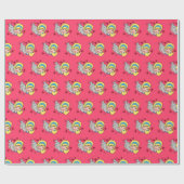 Papier Cadeau Happy Hour Retro Girl Wrapper Papier (Plat)