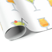 Papier Cadeau Happy Hour Whimsical Martinis and Cocktails Patter (Coin rond)