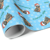 Papier Cadeau Happy Howlidays Belgian Sheepdog (Coin rond)