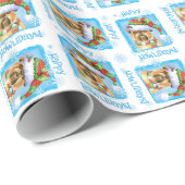 Papier Cadeau Happy Howlidays Brussels Griffon Wrapping Paper (Coin rond)