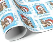 Papier Cadeau Happy Howlidays English Cocker Spaniel (Coin rond)