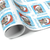 Papier Cadeau Happy Howlidays Irish Wolfhound (Coin rond)