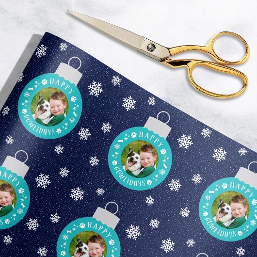Papier Cadeau Happy Howlidays Marine Custom Chig Photo