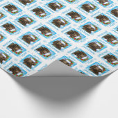 Papier Cadeau Happy Howlidays Retriever à revêtement plat (Coin)