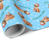 Papier Cadeau Happy Howlidays Rhodesian Ridgeback Wrapper Paper (Coin rond)