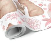 Papier Cadeau Happy Mother’s Day Cute Bear & Bunny (Coin rond)