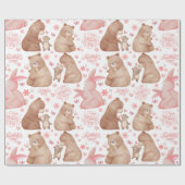 Papier Cadeau Happy Mother’s Day Cute Bear & Bunny (Plat)