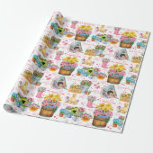 Papier Cadeau Happy Mother’s Day Floral Spring Pattern (Déroulé)