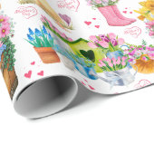Papier Cadeau Happy Mother’s Day Floral Spring Pattern (Coin rond)