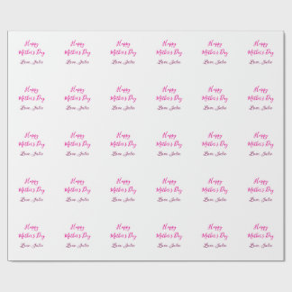 Papier Cadeau Happy Mothers Day pink calligraphy mom grandmother