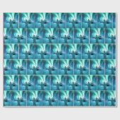 Papier Cadeau Happy Penguin Dancing Under Northern Lights (Plat)