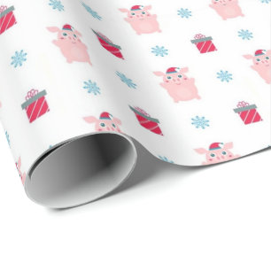 Papier Cadeau Happy Piggy Wrapper Papier