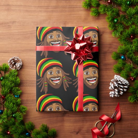 Papier Cadeau Happy Rasta Man Rastafari (Cadeau de vacances)
