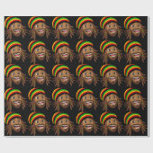 Papier Cadeau Happy Rasta Man Rastafari (Plat)