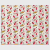 Papier Cadeau Happy Retro Père Noël (Plat)