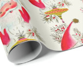 Papier Cadeau Happy Retro Père Noël (Coin rond)