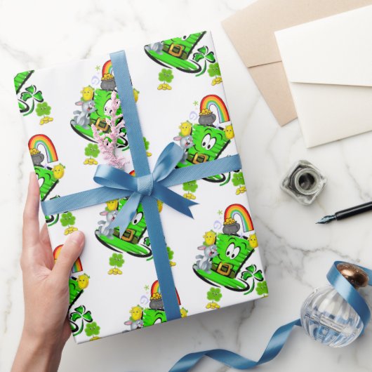 Papier Cadeau Happy St. Patrick's Day Rabbit Wrapping Paper (Cadeaux)