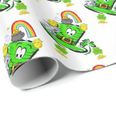 Papier Cadeau Happy St. Patrick's Day Rabbit Wrapping Paper (Coin rond)