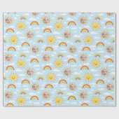 Papier Cadeau Happy Sun and Sky Photo Wrapper Paper personnalisé (Plat)