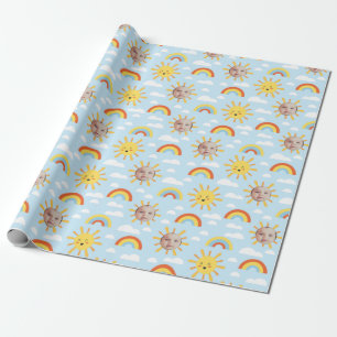 Papier Cadeau Happy Sun and Sky Photo Wrapper Paper personnalisé