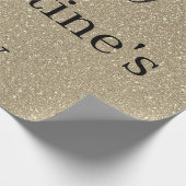 Papier Cadeau Happy Valentine's Day Glittery Gold Black Custom (Coin)