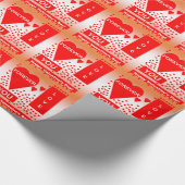 Papier Cadeau Happy Valentine's Day Text Forever Love Hearts Red (Coin)