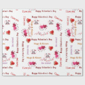 Papier Cadeau Happy Valentine's Day Wrapping Paper Couple Hearts (Plat)