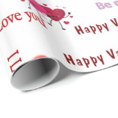 Papier Cadeau Happy Valentine's Day Wrapping Paper Couple Hearts (Coin rond)