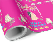 Papier Cadeau Happy Wedding Wrapping Paper – Romantic Wedding  (Coin rond)