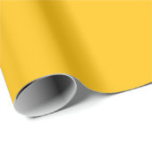 Papier Cadeau Happy Yellow Minimal Wrapping Paper Roll (Coin rond)