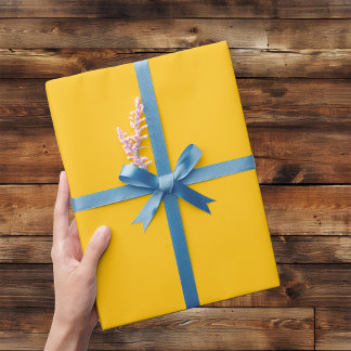 Papier Cadeau Happy Yellow Minimal Wrapping Paper Roll