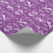 Papier Cadeau Hares lapins lapins lapins Motif d'hiver violet (Coin)