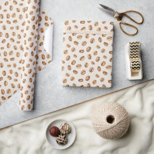 Papier Cadeau Haricots de café à la crème