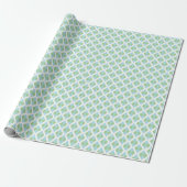 Papier Cadeau Harlequin Lattice in Green and Aqua (Déroulé)