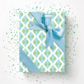 Papier Cadeau Harlequin Lattice in Green and Aqua