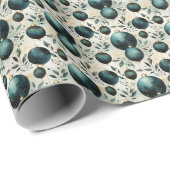 Papier Cadeau Harmonie majestueuse : Vert et Or (Coin rond)