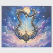Papier Cadeau Harpe céleste au clair de lune – Art de fantasy co (Plat)