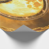 Papier Cadeau Harpe Céleste de la Lune Dorée (Coin)