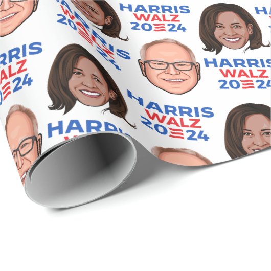 Papier Cadeau Harris Walz 2024 (Coin rond)