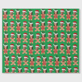 Papier Cadeau Harris Walz 2024 Pain d'épice visage Noël (Plat)