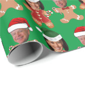 Papier Cadeau Harris Walz 2024 Pain d'épice visage Noël (Coin rond)