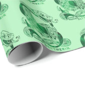 Papier Cadeau Harry Potter | Aguamenti SLYTHERIN™ Graphique (Coin rond)