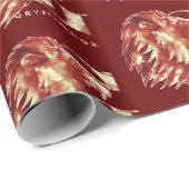 Papier Cadeau Harry Potter | Aquarelle Lion GRYFFINDOR™ (Coin rond)